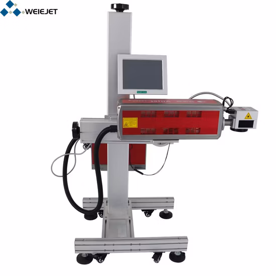 Qbcode C-Series Machine de marquage laser CO2 30W Machine de marquage/gravure et de découpe volante en ligne pour bois/nourriture/eau/métal avec CE